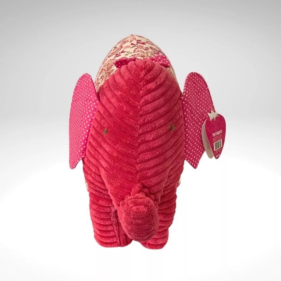 Pier 1 Elephant Plush Corduroy Paisley Polka Dot Hot Pink Embroidered Eyes - Picture 5 of 8